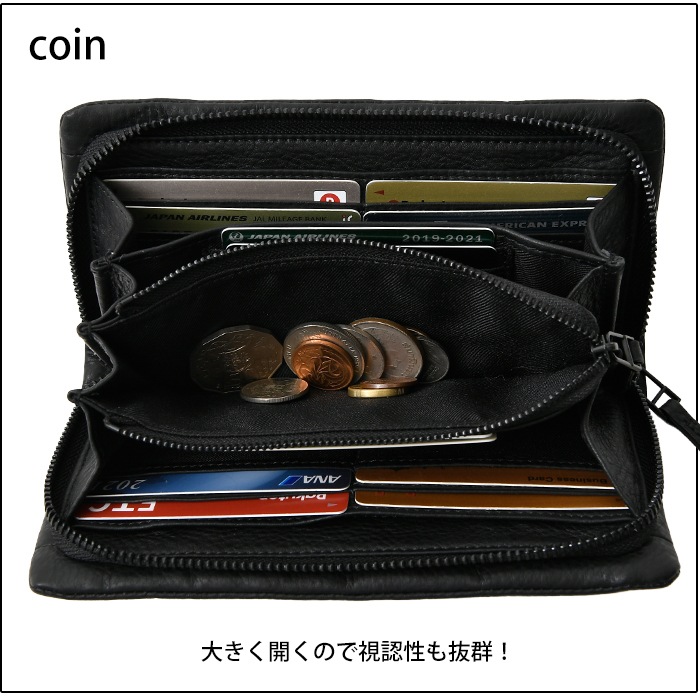 waku ワク WKW-0009ソフト 本革 長財布 お財布 ラウンドファスナー 財布 レディース メンズ レザー 札入れ カード入れ 牛革 鞄 通勤 カジュア 