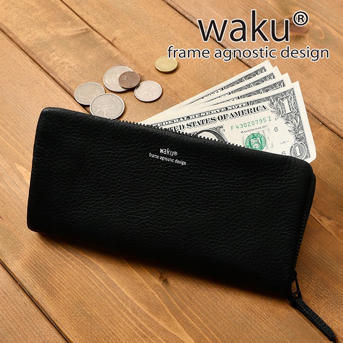waku ワク WKW-0009ソフト 本革 長財布 お財布 ラウンドファスナー 財布 レディース メンズ レザー 札入れ カード入れ 牛革 鞄 通勤 カジュア 