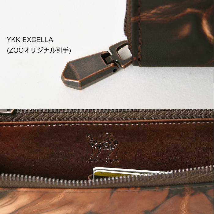 ZOO ズー 日本製 ZLW-162 本革 牛革 泥染め 長財布 ラウンドファスナーイタリアンレザーメンズ 財布