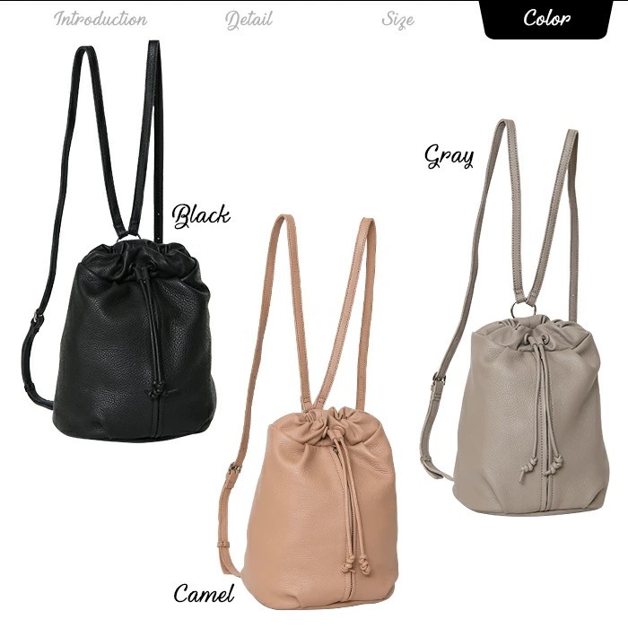 Beaure ヴュレ レディース リュック デイパック 巾着 フロント ポケット付き  B-22112