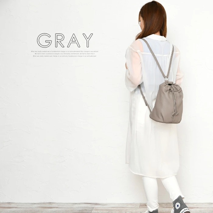 Beaure ヴュレ レディース リュック デイパック 巾着 フロント ポケット付き  B-22112