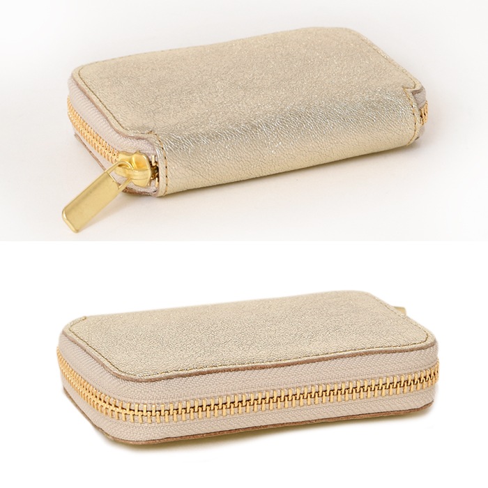 mu (ムー) レディース ミニ財布 75040 haku ラウンドファスナー mu財布 小銭入れ レザー サイフ 鞄 牛革 レザー ウォレット