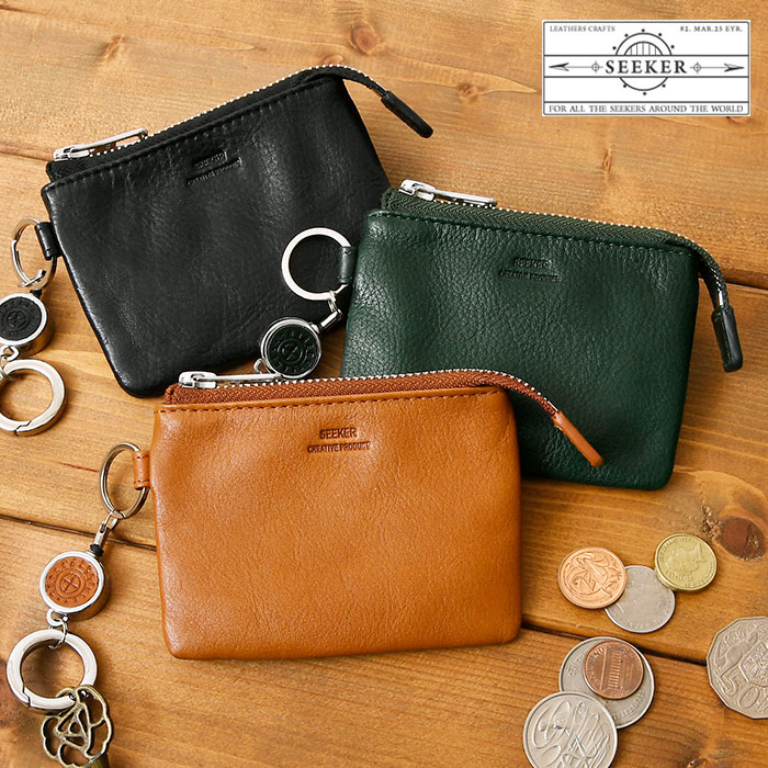 SEEKER シーカーSKW-TC04 本革 ベジタブルタンニンレザーミニ財布メンズウォレット