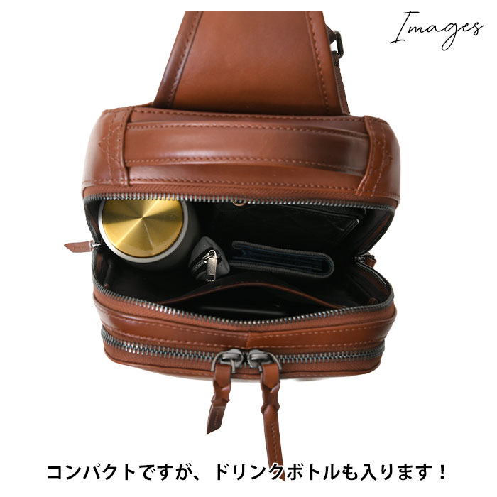 【新品同様】nouer ボディバッグ 牛革レザー シボ 2way ヌエール nouer レザーライクマルチポケットボディバッグ