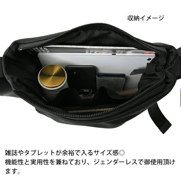 waku ワク WK-0095 ソフト 本革 A4 斜め掛け ショルダーバッグ ユニセックス 