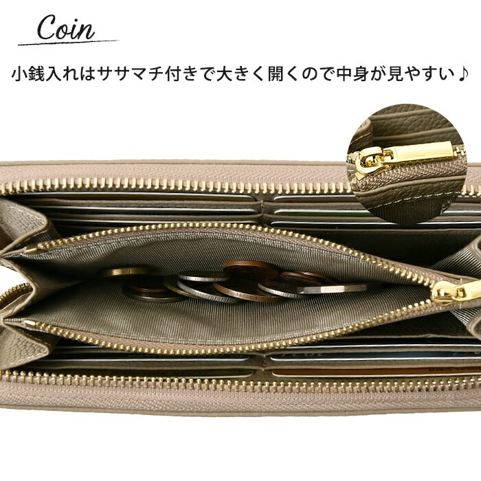 Beaure  ヴュレ レディース 本革　財布 ラウンドファスナー  ロングウォレット   B-23403