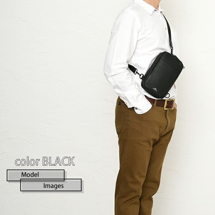 waku ワク WK-0032 ユニセックスソフト 本革レザー ショルダー ボディーバッグ