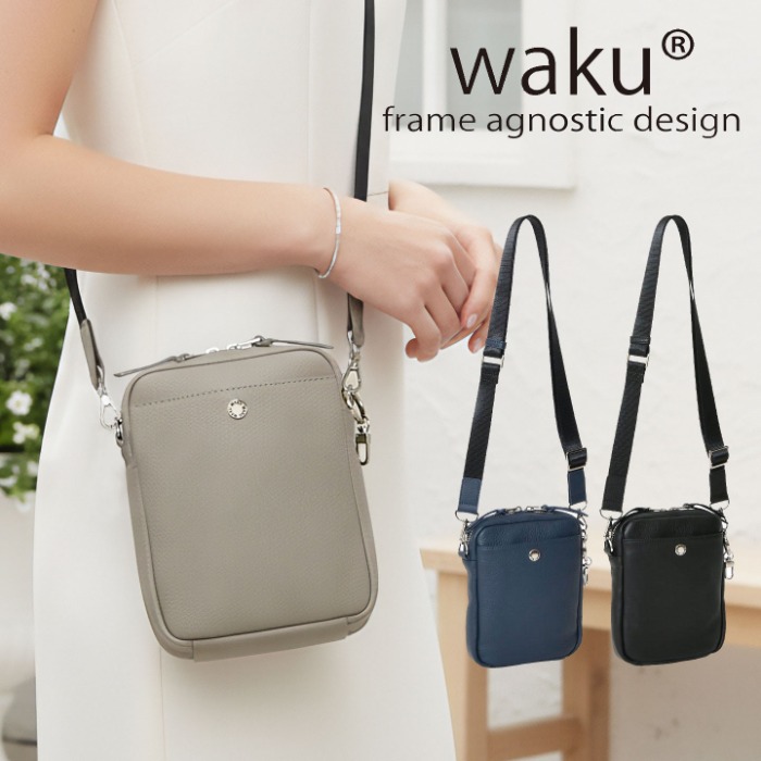 waku ワク WK-0107 ショルダーバッグ ソフト 本革 牛革 レディースショルダーバッグ 肩掛け 斜め掛けメンズ ユニセックス レザーバッグ