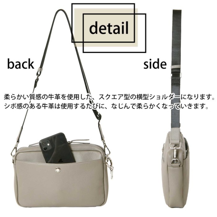 waku ワク WK-0109 ショルダーバッグ ソフト 本革 牛革 レディースショルダーバッグ 肩掛け 斜め掛けメンズ ユニセックス レザーバッグ