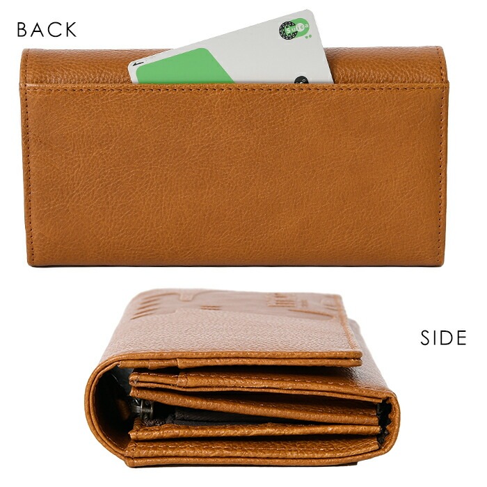 moz モズ 本革 長財布 かぶせ フラップ 背面ポケット付き スナップ