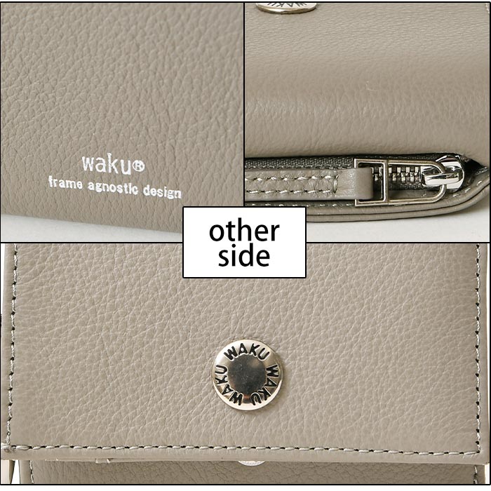 waku ワク WKW-0017 ソフト 本革 短財布 お財布 三つ折り 三つ折り財布 コンパクトサイフ  レディース メンズ レザー 財布