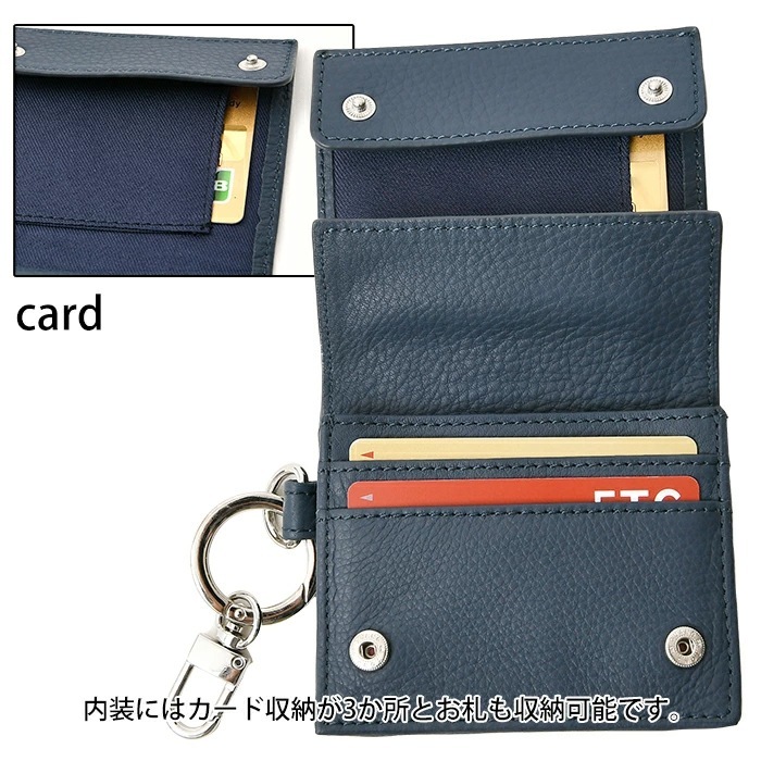 waku ワク WKW-0006 ソフト 本革 カウレザー二つ折り短財布 コンパクトウォレット 