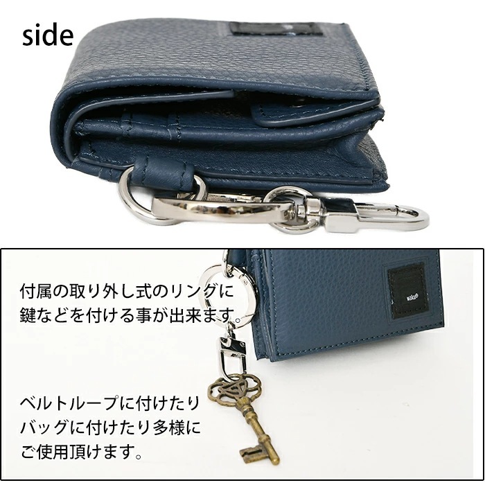waku ワク WKW-0006 ソフト 本革 カウレザー二つ折り短財布 コンパクトウォレット 