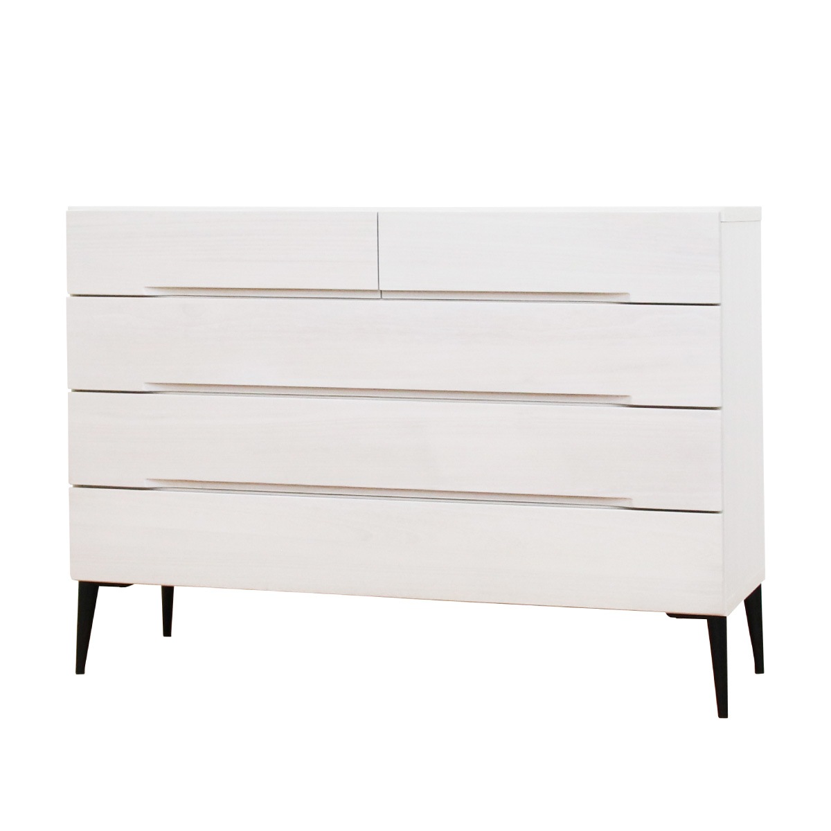 桐モダン 幅118-4段チェスト ホワイト|チェスト・タンス|商品カテゴリー