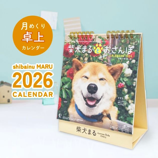 卓上 月めくりカレンダー】柴犬まるとおさんぽ 2026|柴犬まるグッズ