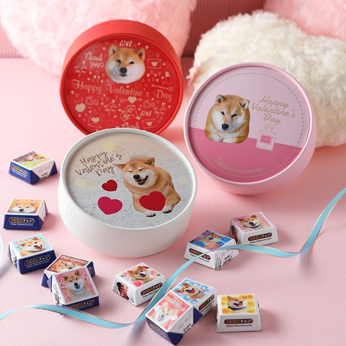 柴犬まるのDECOチョコ12個入り☆ラウンドケース
