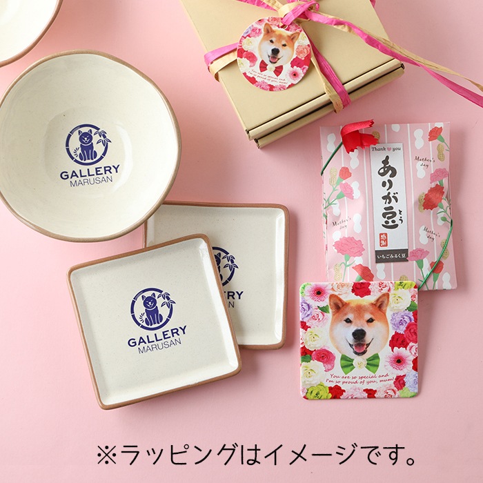 柴犬まるの Happy Mother's Day <br> 美濃焼小皿&ボウルセット