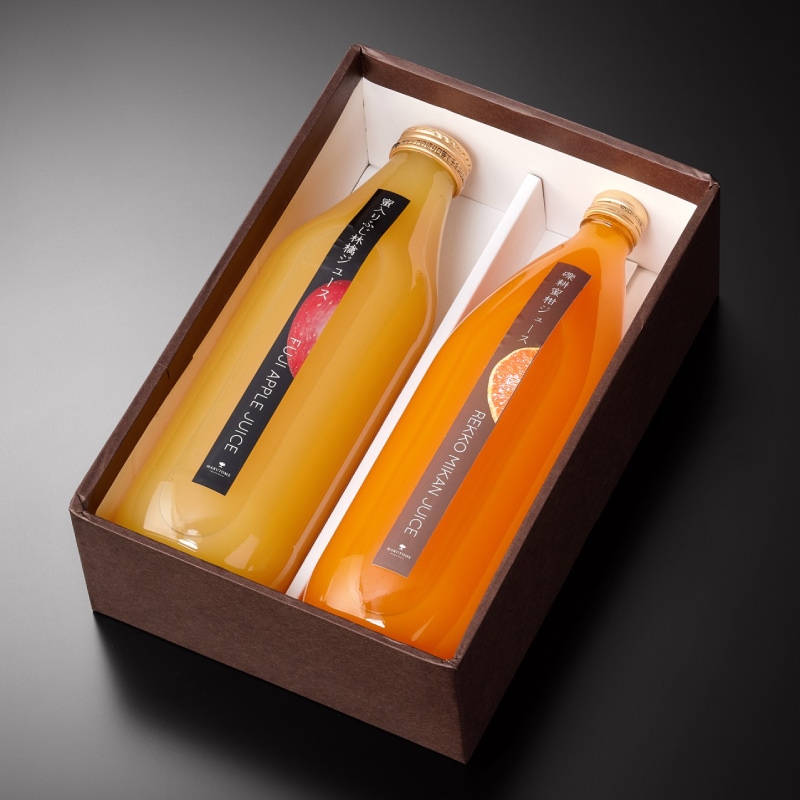 礫耕蜜柑ジュース＋蜜入りふじ林檎ジュース【2本入】(1000ml×2本