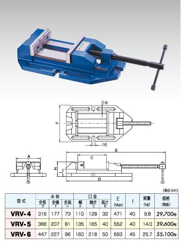 スーパーオープンボール盤バイス VRV-4～VRV-6 | 取扱メーカー,は