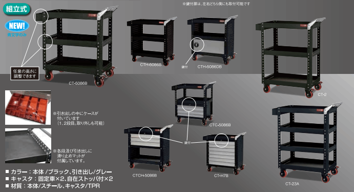 ツールワゴン CT-5086B～CT-23A | 取扱メーカー,か,ギガ・セレクション