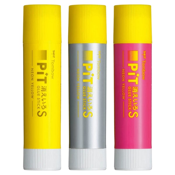 TOMBOW トンボ鉛筆] スティックのり PiT＜ピット＞消えいろ ネオン