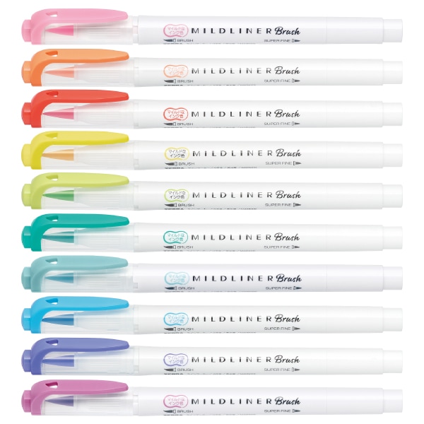 （まとめ） ゼブラ ラインマーカー ふでタイプマイルドライナーブラッシュ マイルドバイオレット WFT8-MVI 1セット（10本） 〔×5セット〕 たのめーるゼブラ ラインマーカー ふでタイプ マイルドライナー