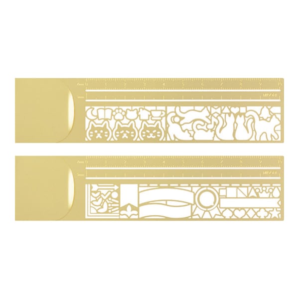 MIDORI ミドリ／デザインフィル] テンプレート付き薄型定規 Clip Ruler