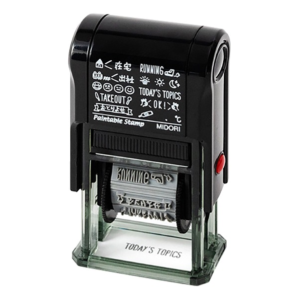 MIDORI ミドリ／デザインフィル] スタンプ 回転印 通常柄×12個タイプ