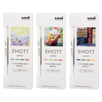 [MITSUBISHI����ɩ��ɮ]�����㡼�ץڥ��ؿġ�EMOTT�㥨��åȡ�pencil�ѥ��顼�ġ�0.9mm��4���������ȡ�2�ܡ�ULE-0.9-MIX