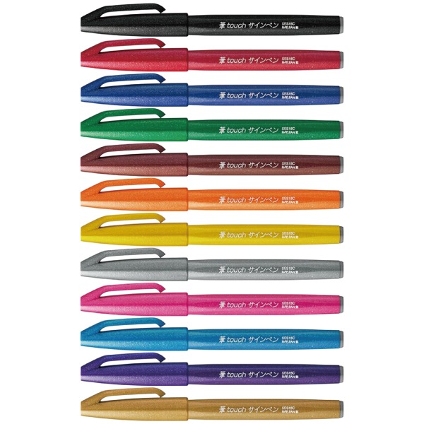 ☆[Pentel ぺんてる] 水性サインペン 筆 touch＜タッチ＞サインペン
