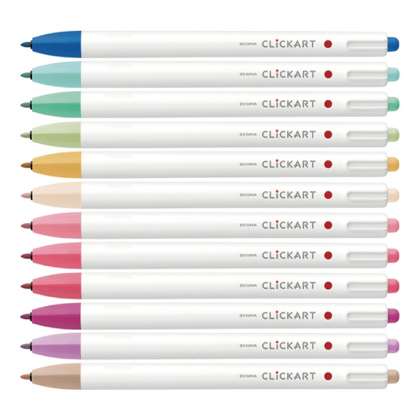 ☆[ZEBRA ゼブラ] 水性カラーペン・マーカー ノック式 CLiCKART  