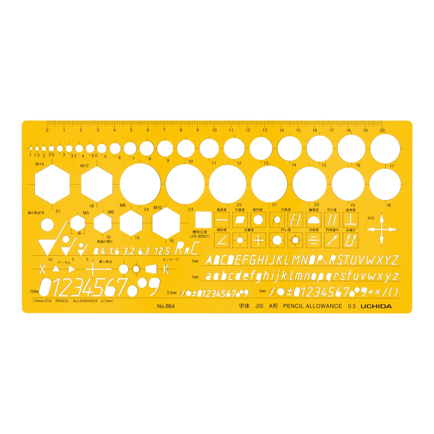 012-0019／テンプレート NO.864 機械記号定規