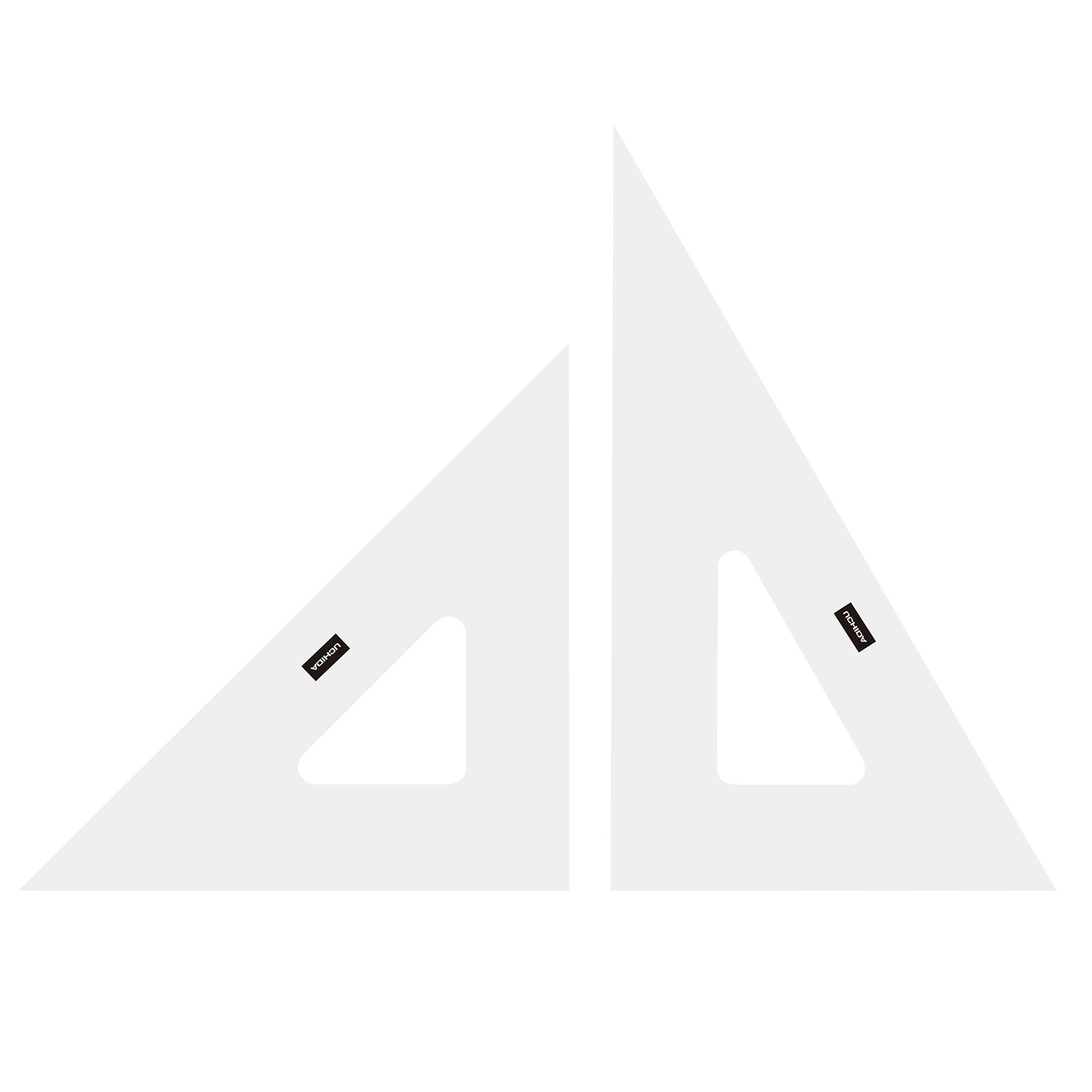 014-0296/三角定規 30cm×3mm エッジ付き 目盛りなし