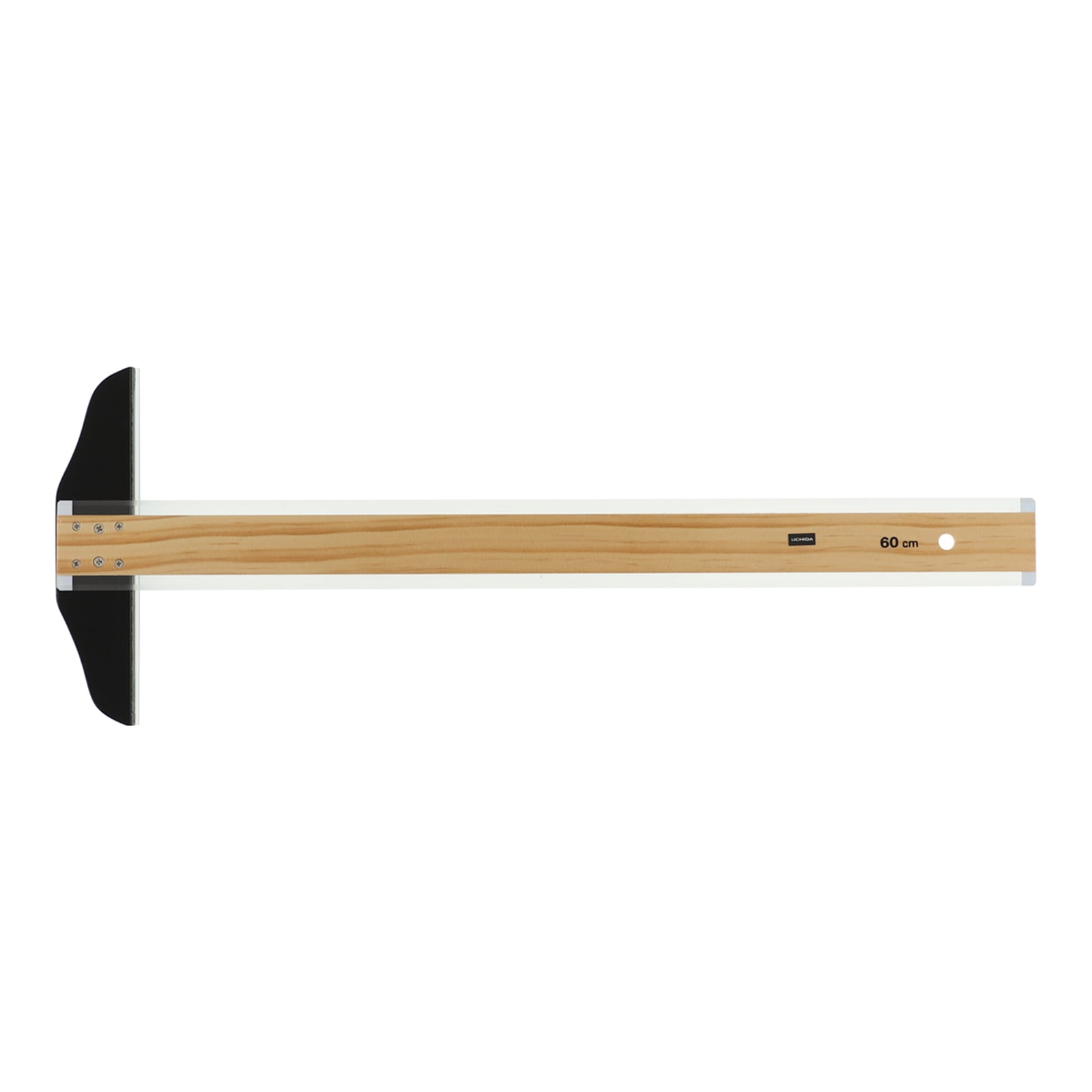 1-806-2060/T型定規 透明両縁 60cm型