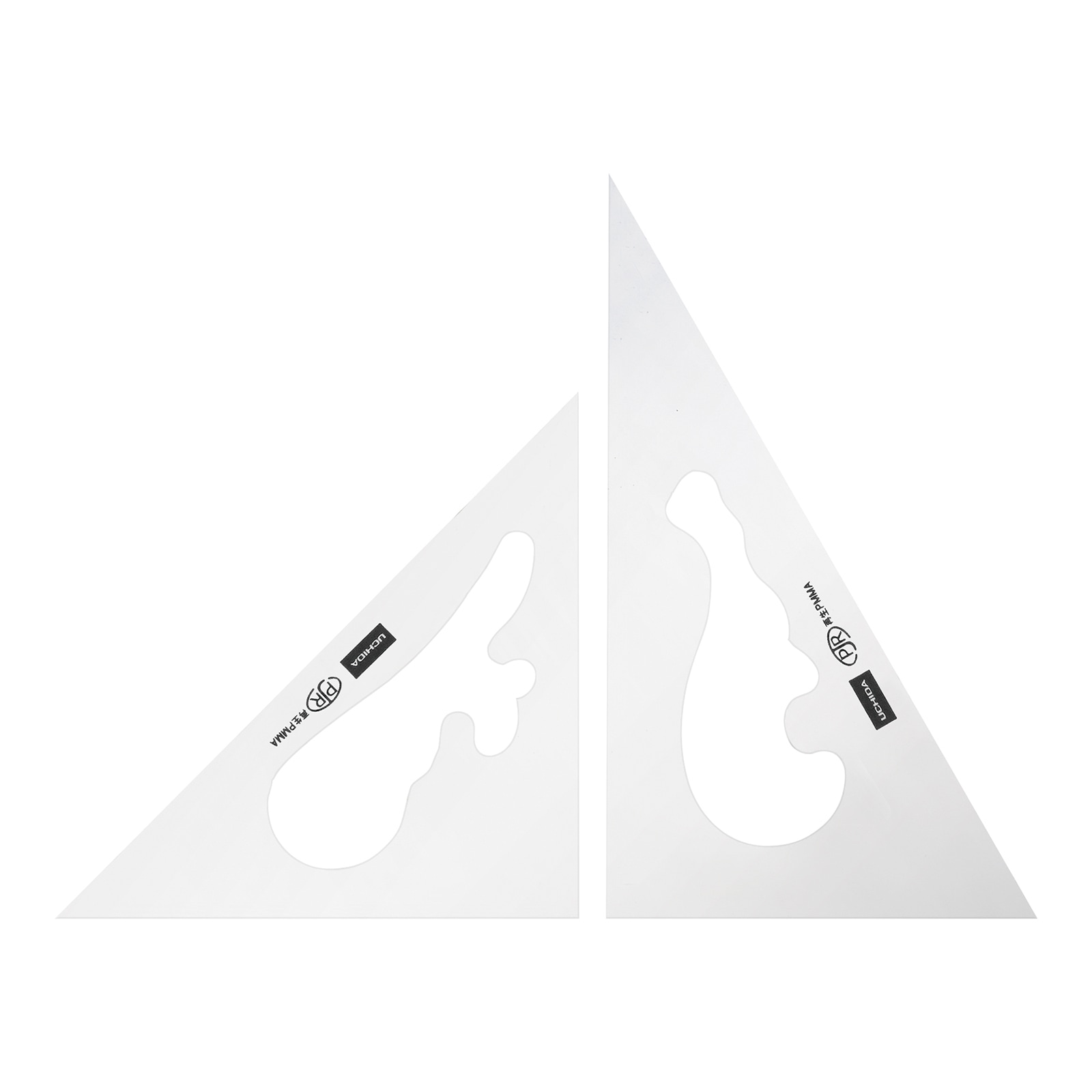 1-809-0024／三角定規 24cm×2mm 雲型抜き