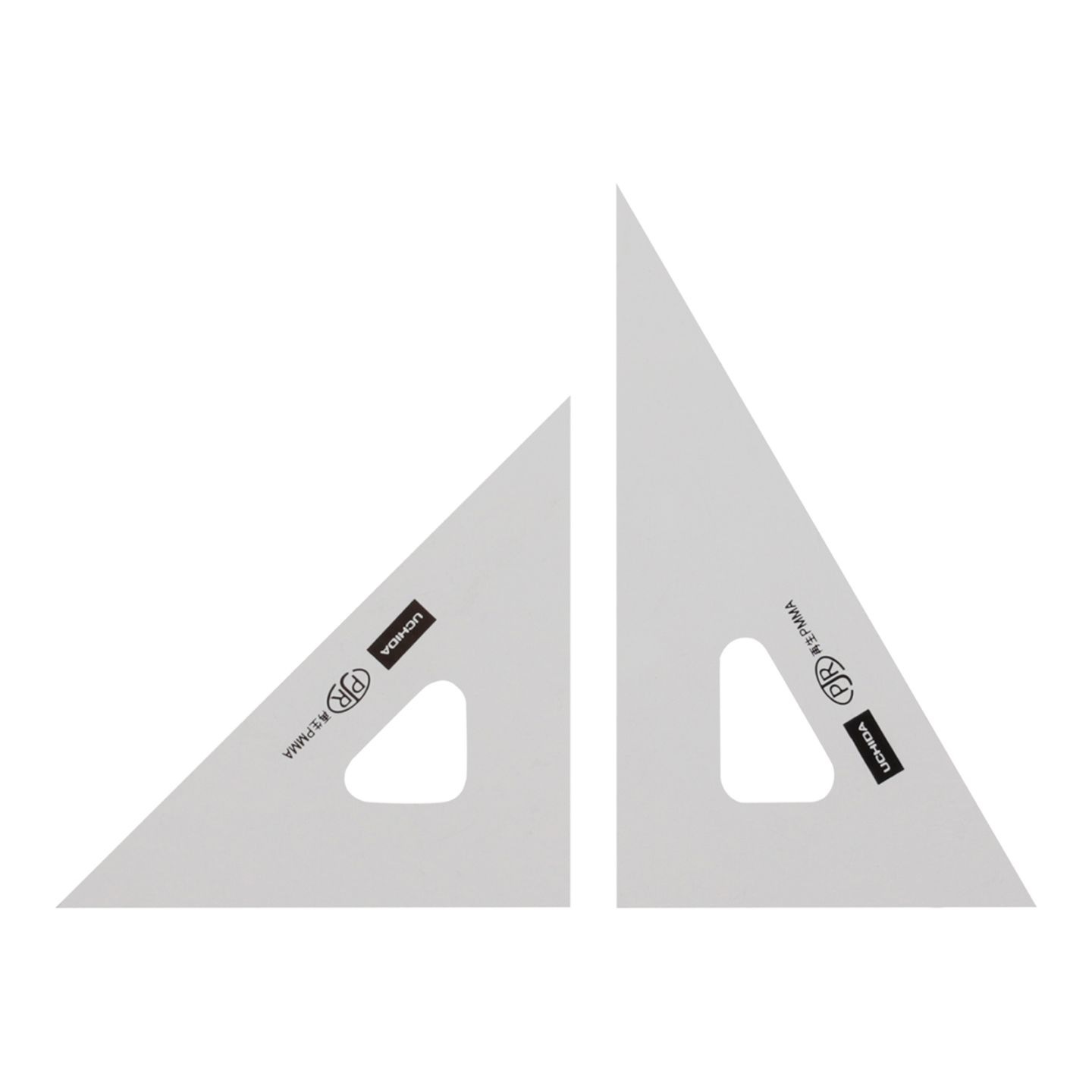 1-809-1520／三角定規 15cm×2mm 目盛りなし