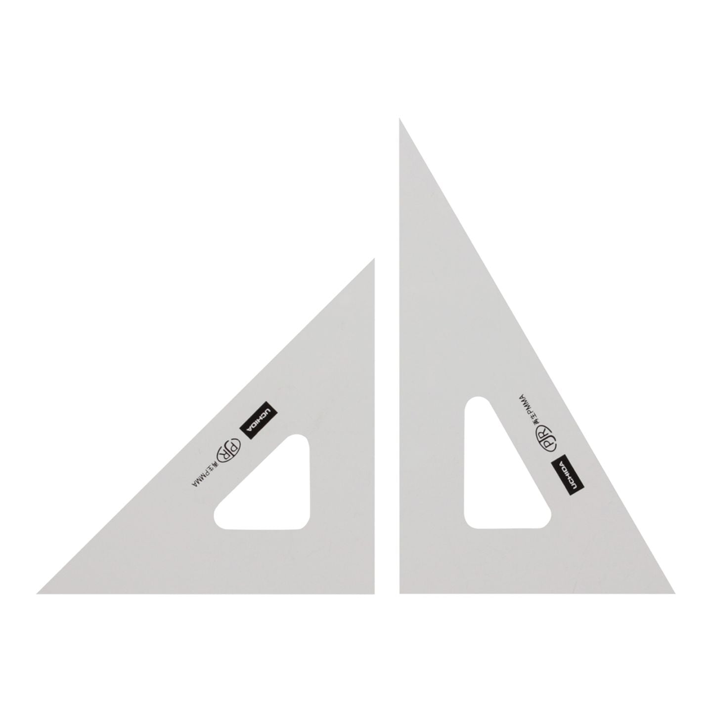 1-809-1820／三角定規 18cm×2mm 目盛りなし