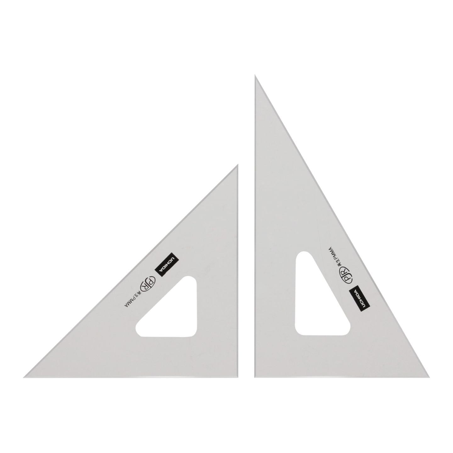 1-809-1821／三角定規 18cm×2mm 面取り 目盛りなし