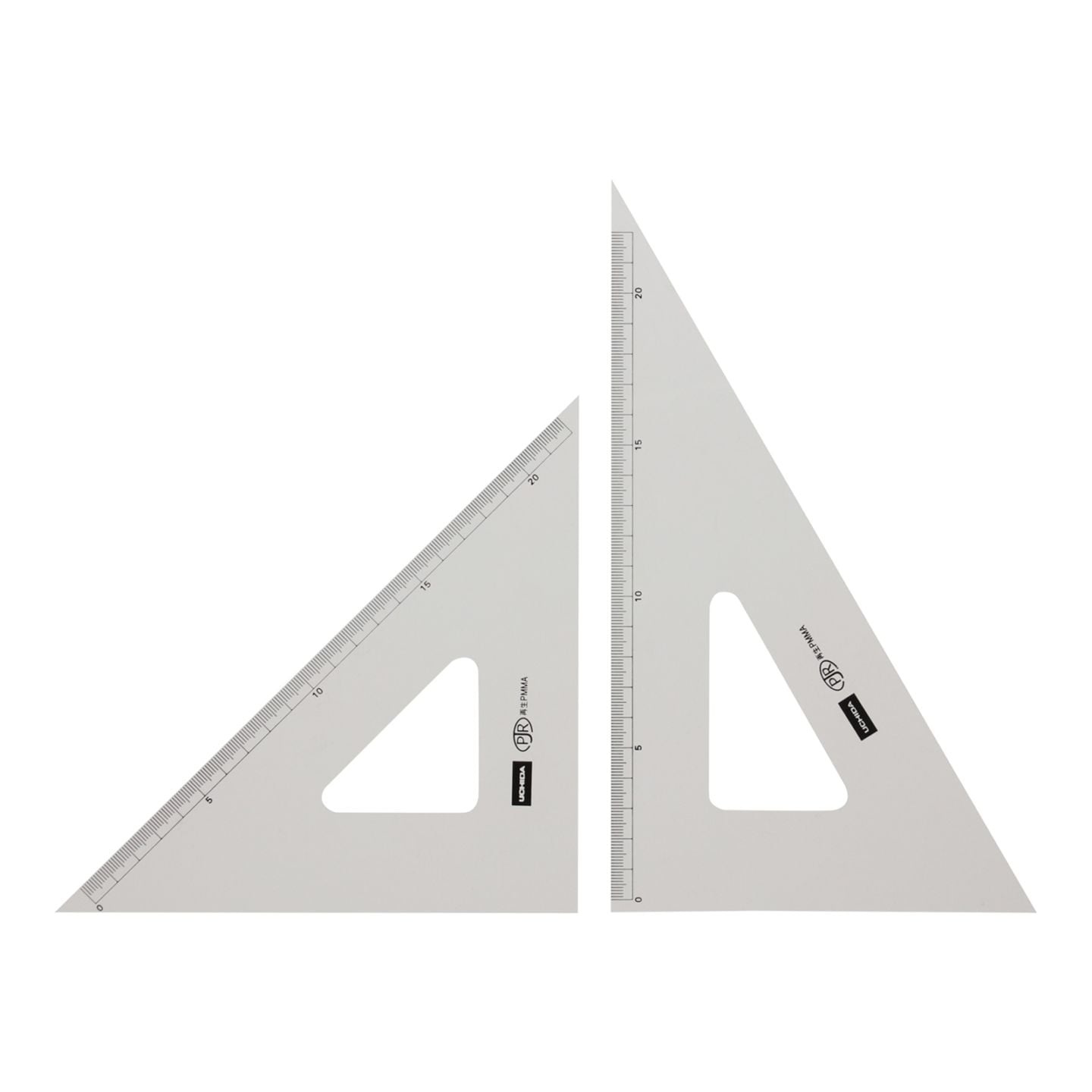 1-809-2402／三角定規 24cm×2mm 目盛り付き