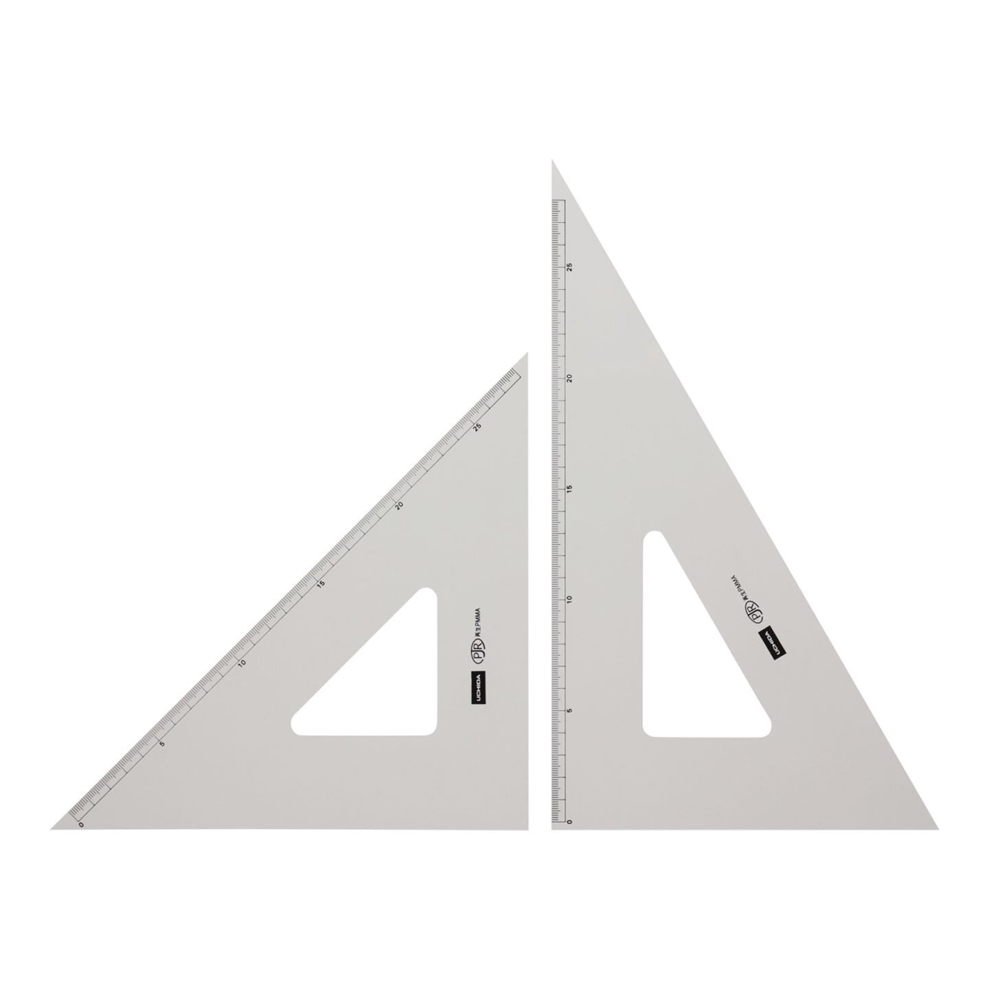 1-809-3002／三角定規 30cm×2mm 目盛り付き