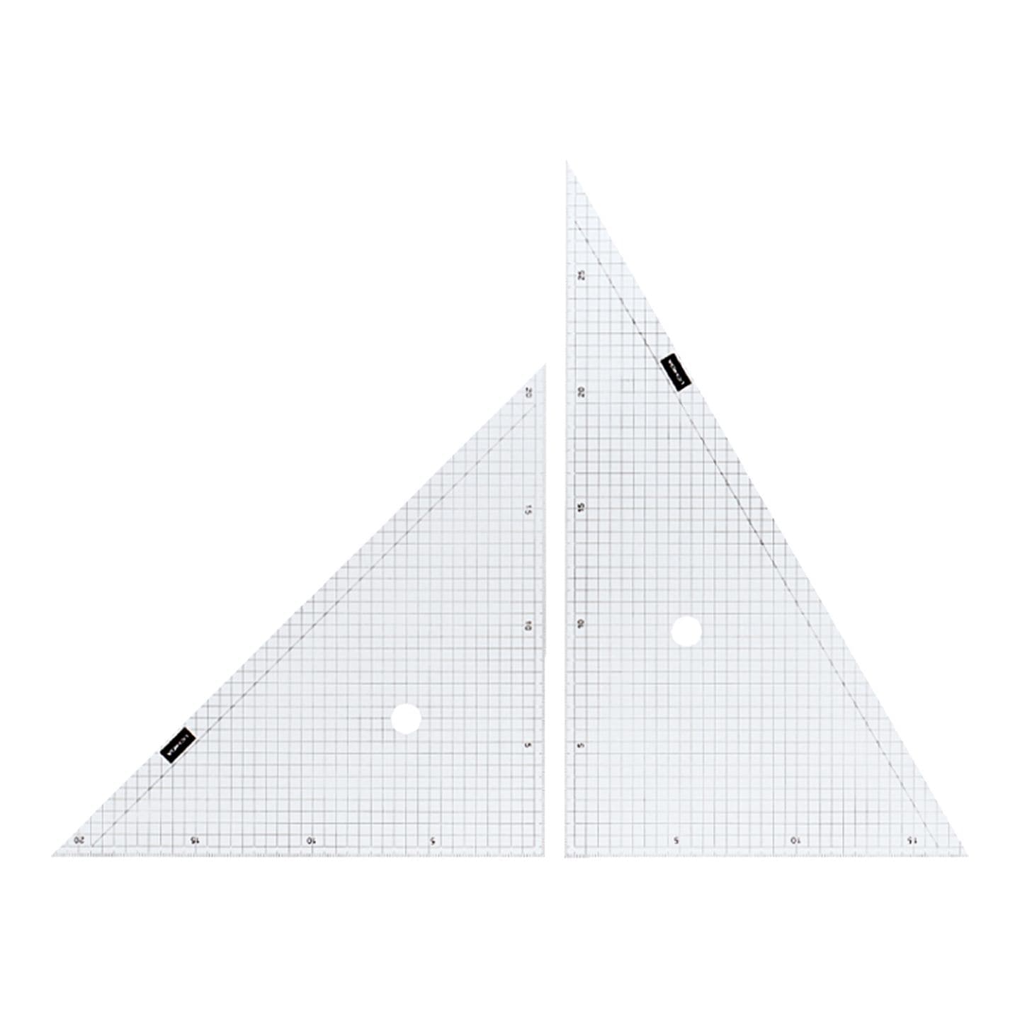 1-809-5001／方眼三角定規 30cm×2mm