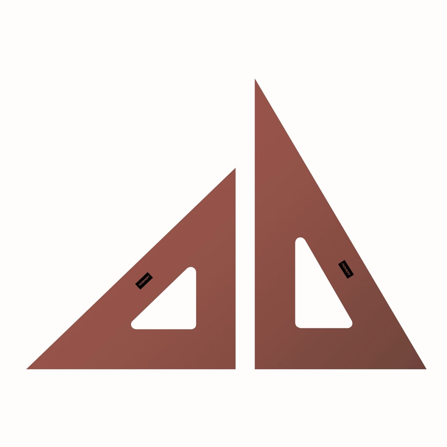 1-809-8302／スモーク三角定規 30cm×2mm 目盛りなし