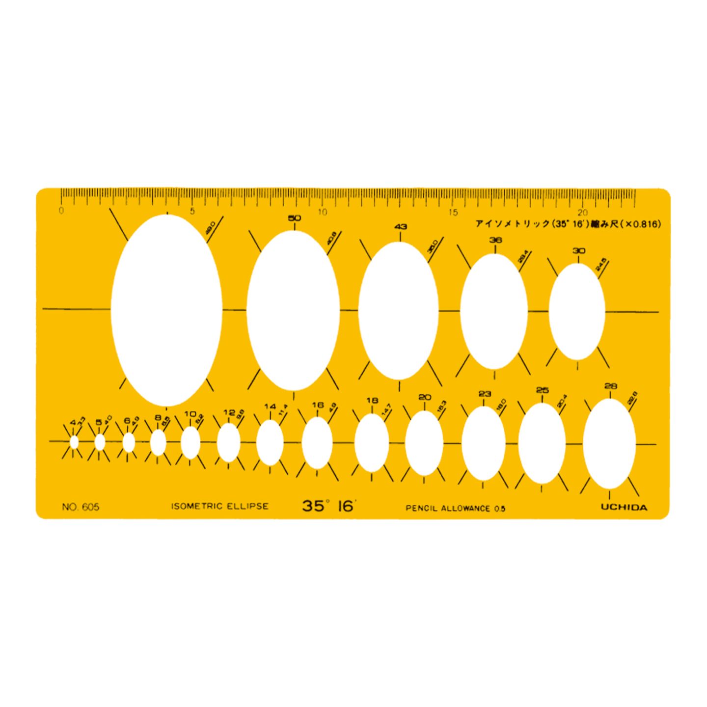 1-843-0605／テンプレート NO.605 アイソメトリック用楕円