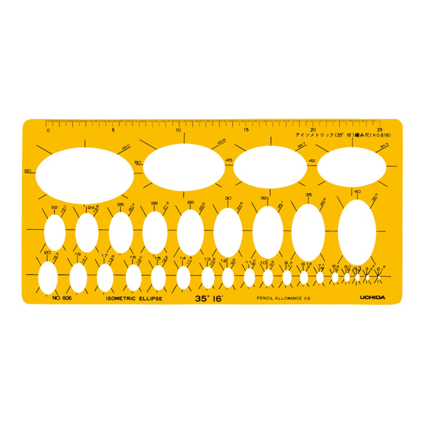 1-843-0606／テンプレート NO.606 アイソメトリック用楕円