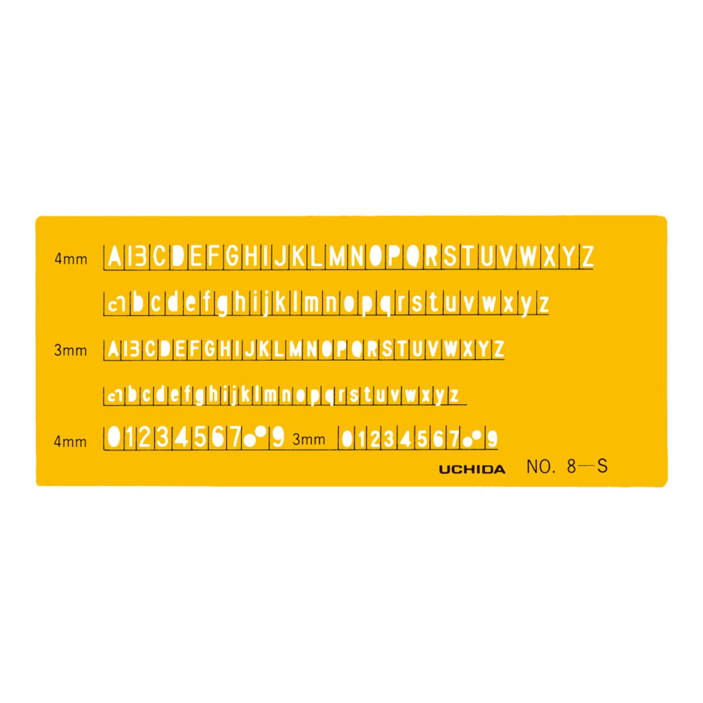 1-843-1018／テンプレート NO.8-S 英字・数字