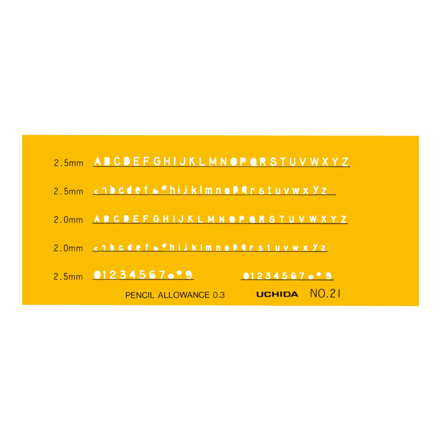 1-843-1021／テンプレート NO.21 英字・数字