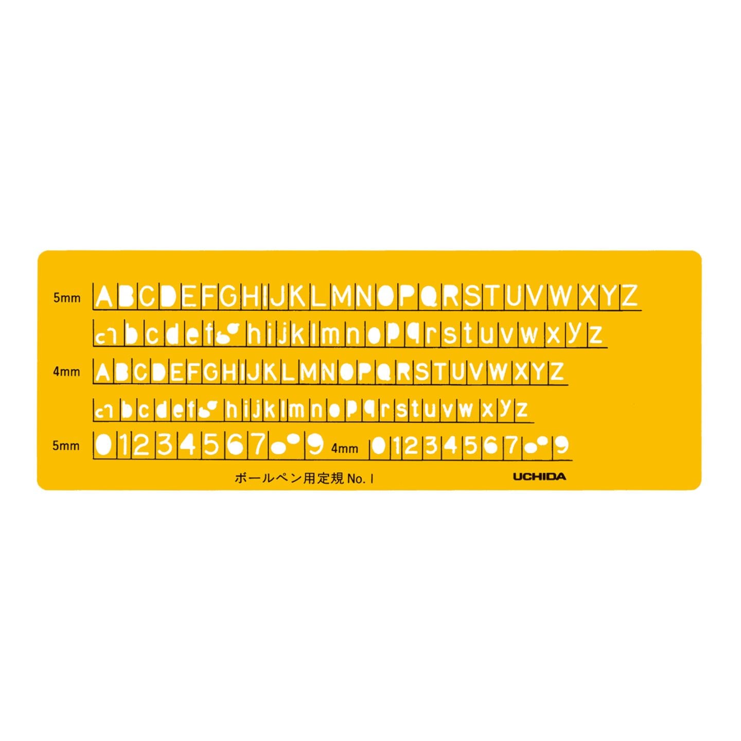 1-843-1201／テンプレート 英字数定規ボールペン用 NO.1