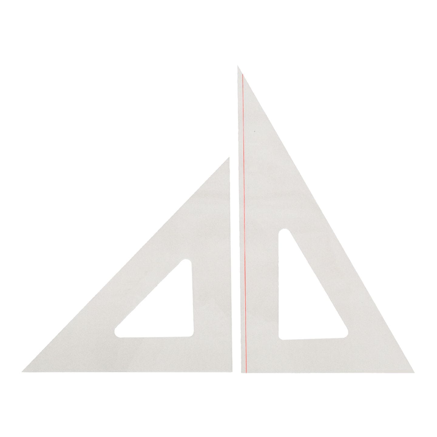 214-0032／船舶試験用三角定規 30cm 2mm厚（赤線入 S230R）