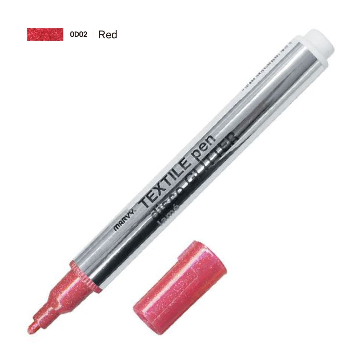 TEXTILE pen disco GLITTER レッド