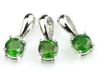 鮮やかで美しい緑の発色★天然石ペンダントトップ/ダイオプサイト/ブリリアントカット/5mm/silver925製/1個【天然石/パワーストーン】【アメリカツーソン・香港展示会・世界各地出展品買い付け】